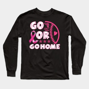 Strike Out Breast Cancer Awareness Baseball Lover  Men Boy Long Sleeve T-Shirt